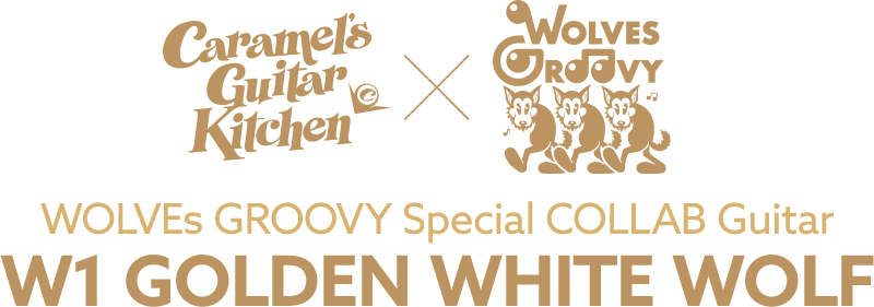 WOLVEs GROOVY Special COLLAB Guitar W1 GOLDEN WHITE WOLF