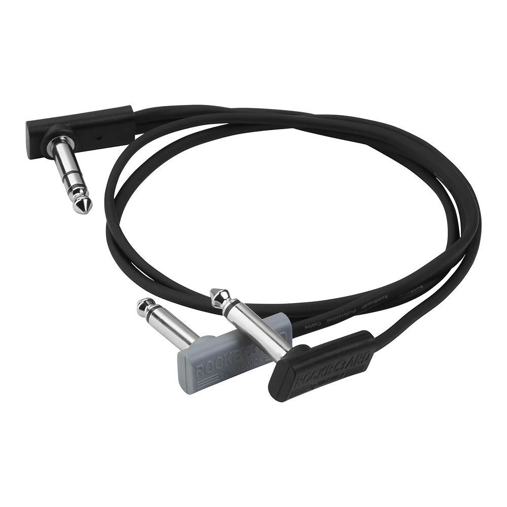 RockBoard by Warwick <br>Flat Patch Y-Splitter Cable - 50 cm / 19 11/16" Black [RBO CAB F Y 50 BK]