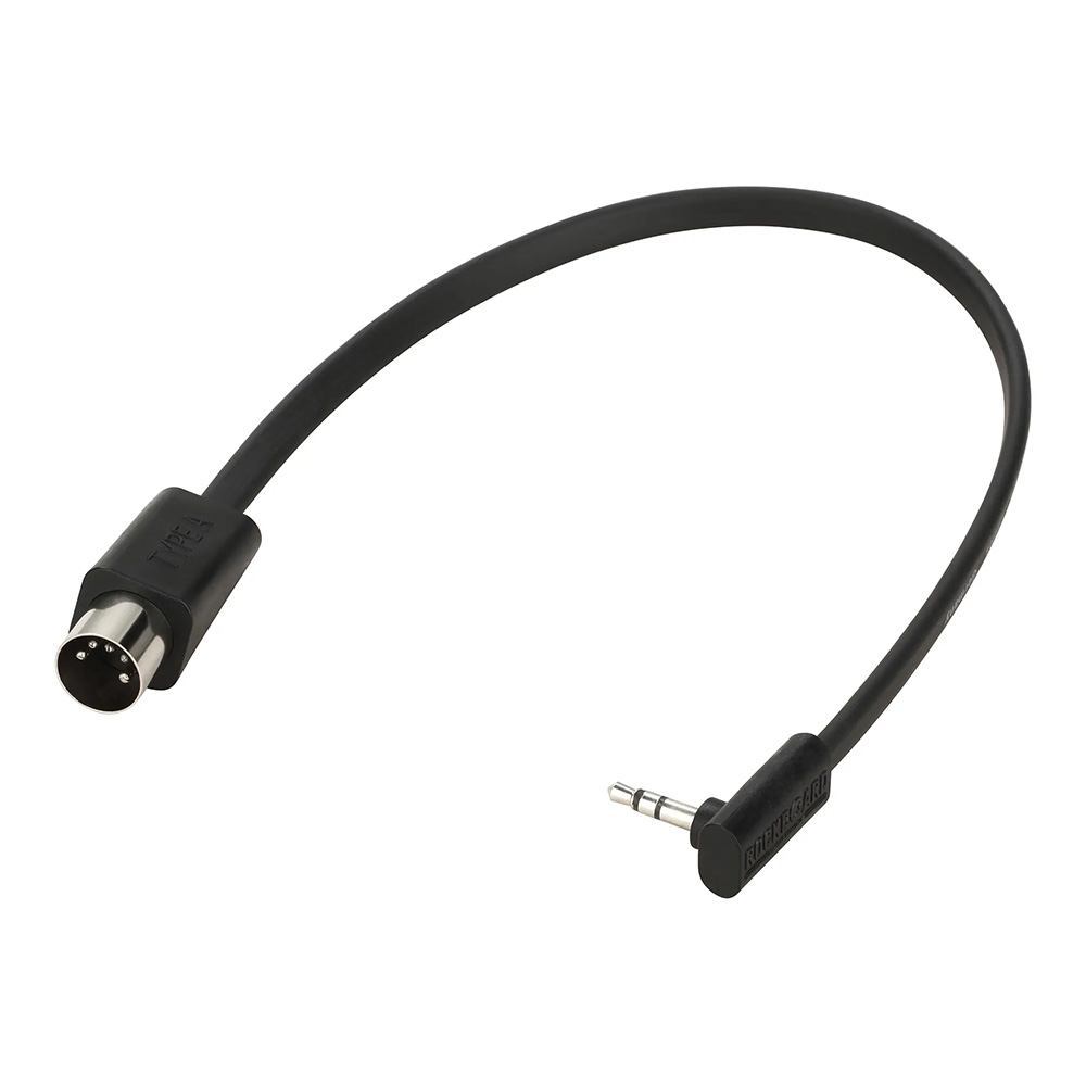 RockBoard by Warwick <br>Flat TRS to MIDI Cable, TRS-MIDI Type A - 30 cm / 11 13/16" [RBO CAB F TMA 30 BK]