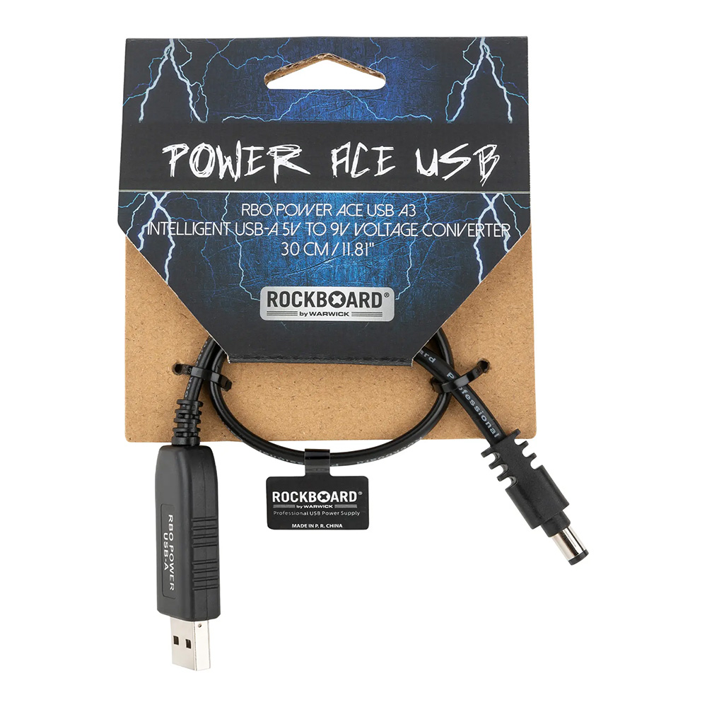 RockBoard by Warwick <br>Intelligent USB-A 5V to 9V Voltage Converter, 30 cm [RBO POWER ACE USB A3]