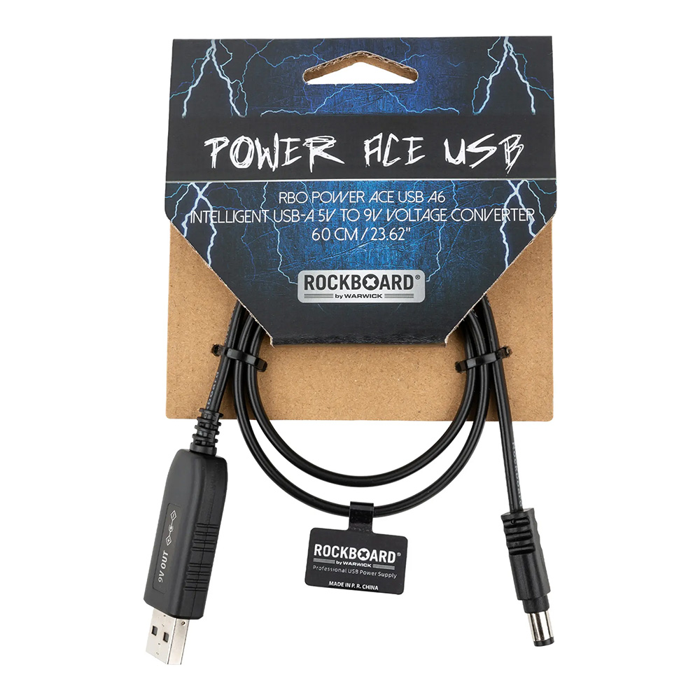 RockBoard by Warwick <br>Intelligent USB-A 5V to 9V Voltage Converter, 60 cm [RBO POWER ACE USB A6]