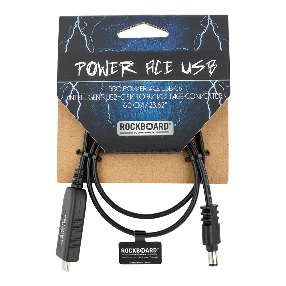 RockBoard by Warwick <br>Intelligent USB-C 5V to 9V Voltage Converter, 60 cm [RBO POWER ACE USB C6]