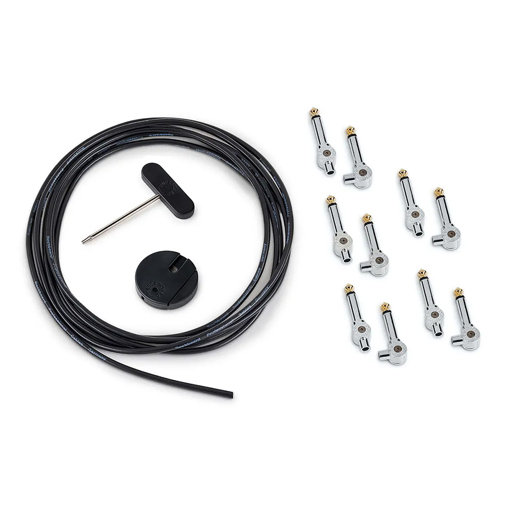 RockBoard by Warwick <br>PatchWorks Solderless Patch Cable Set - 300 cm / 118 7/64" Cable + 10 Plugs - Chrome [RBO CAB PW SET CR]