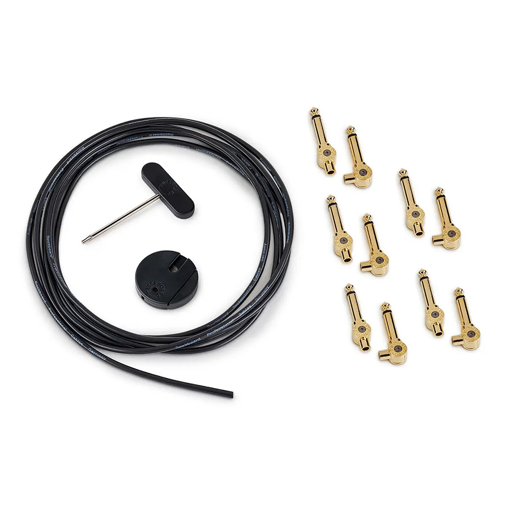 RockBoard by Warwick <br>PatchWorks Solderless Patch Cable Set - 300 cm / 118 7/64" Cable + 10 Plugs - Gold [RBO CAB PW SET GD]