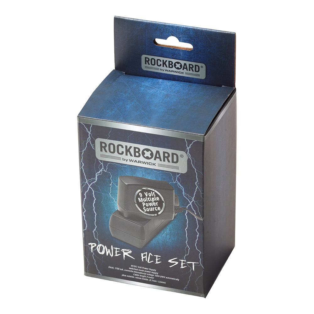 RockBoard by Warwick <br>Power Ace Set, 9V DC 1.7A Power Adapter + Accessory Cables [RBO POWER ACE SET]