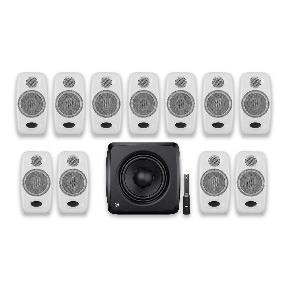 IK Multimedia <br>iLoud Micro Monitor Pro + iLoud Sub 7.1.4 Bundle - White