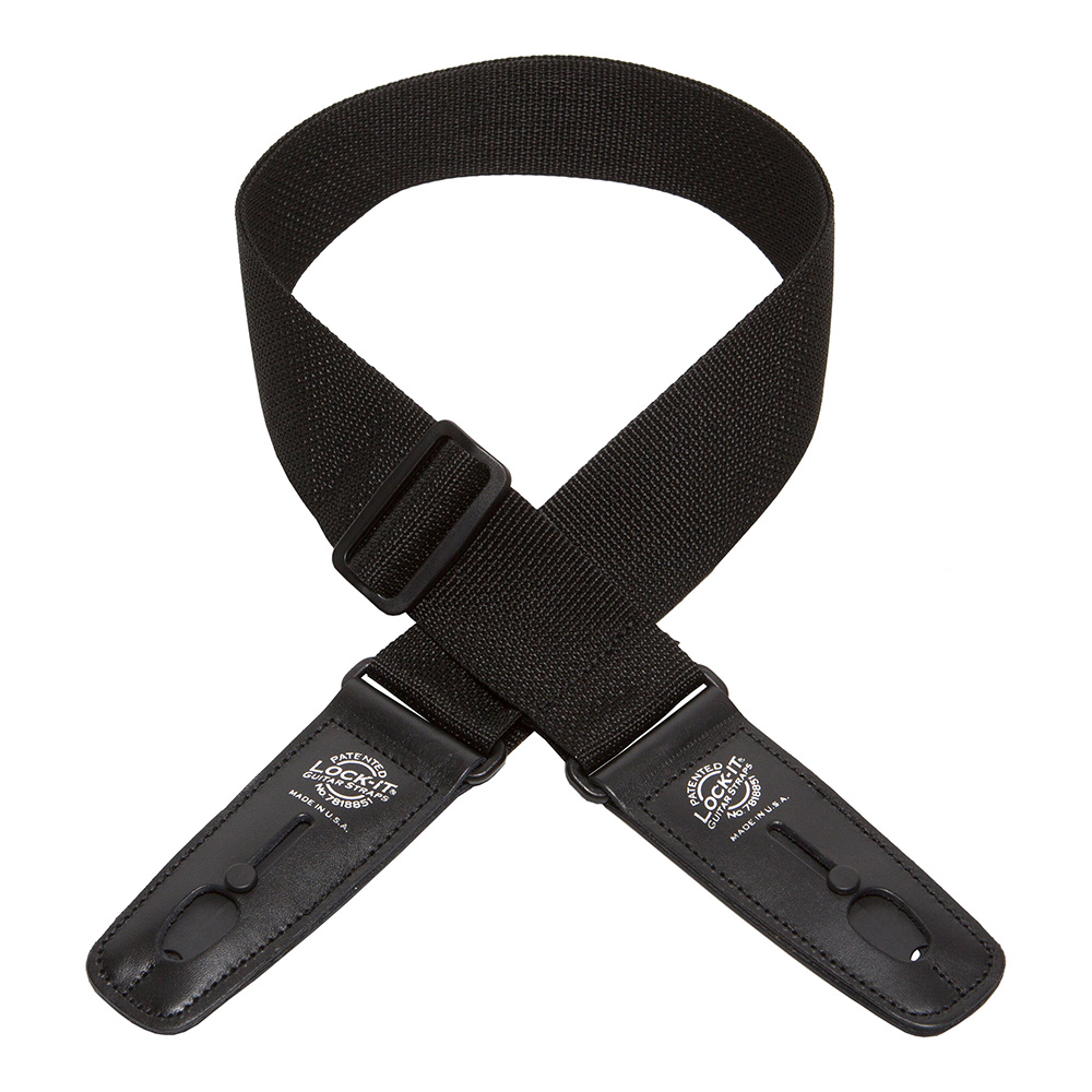 Lock-It Guitar Straps <br>LIS 001 P2-BLK (Black)