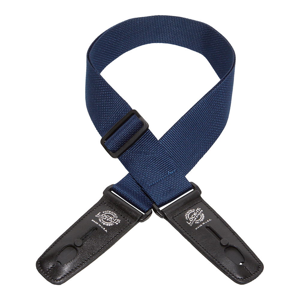 Lock-It Guitar Straps <br>LIS 004 P2-NVY (Navy Blue)