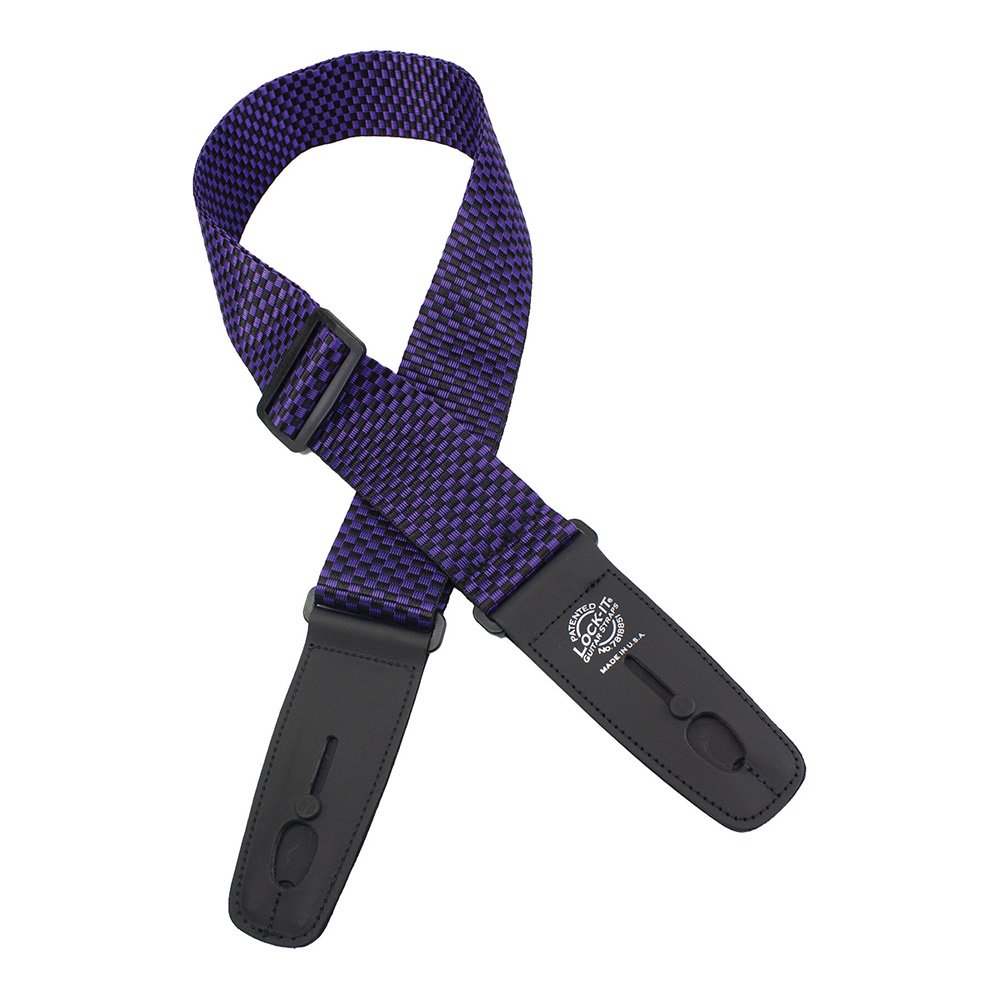 Lock-It Guitar Straps LIS 010 P2-PRCHK (Purple/Black