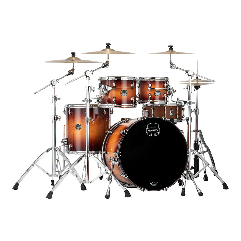 MAPEX <br>SATURN EVOLUTION SERIES ROCK BIRCH 4-PC SHELL PACK (EXOTIC SUNBURST) [SE529XBPO]