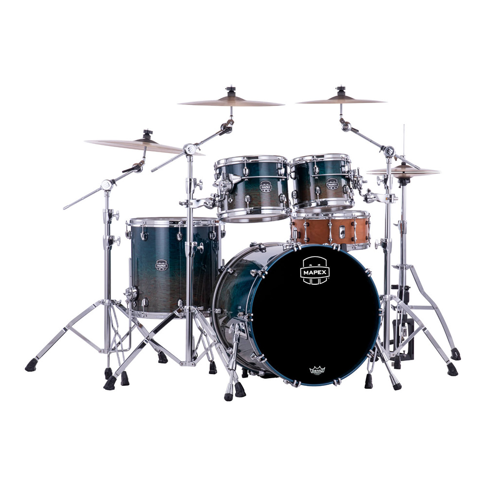 MAPEX <br>SATURN EVOLUTION SERIES ROCK BIRCH 4-PC SHELL PACK (EXOTIC AGEAN FADE) [E529XBOE]