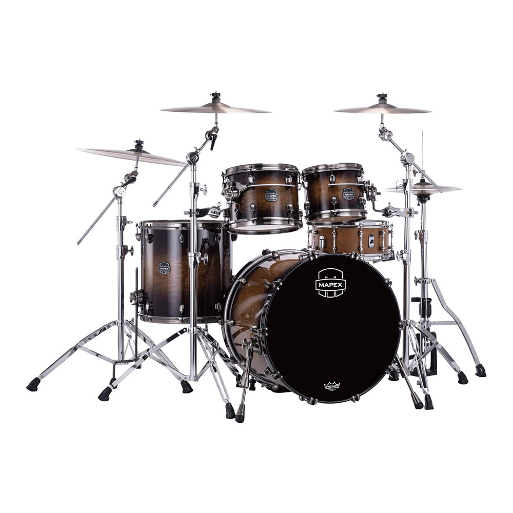 MAPEX <br>SATURN EVOLUTION SERIES ROCK BIRCH 4-PC SHELL PACK (EXOTIC NIGHT FOREST BURST) [SE529XBBMZ]