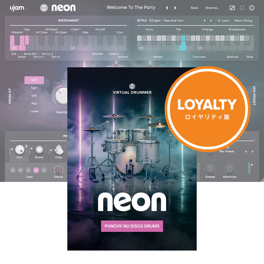 UJAM <br>Virtual Drummer NEON ���C�����e�B