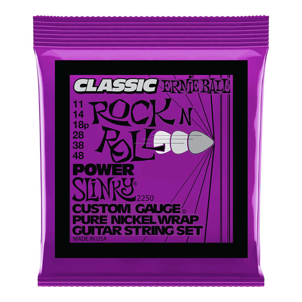 ERNIE BALL <br>#2250 Power Slinky Classic Rock n Roll Pure Nickel Wrap Electric Guitar Strings 11-48
