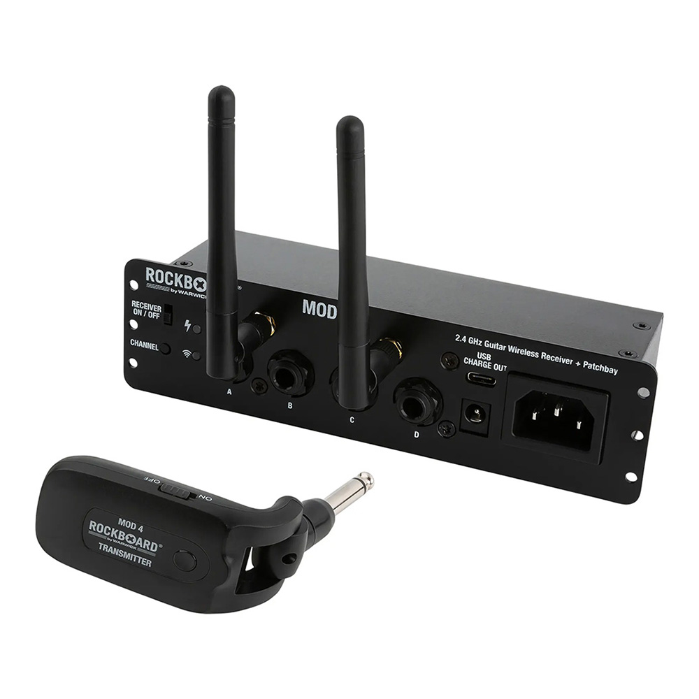 RockBoard by Warwick <br>MOD 4 & Transmitter - 2.4 GHz Guitar Wireless Receiver, Transmitter + TRS Patchbay [RBO B MOD 4 U2]