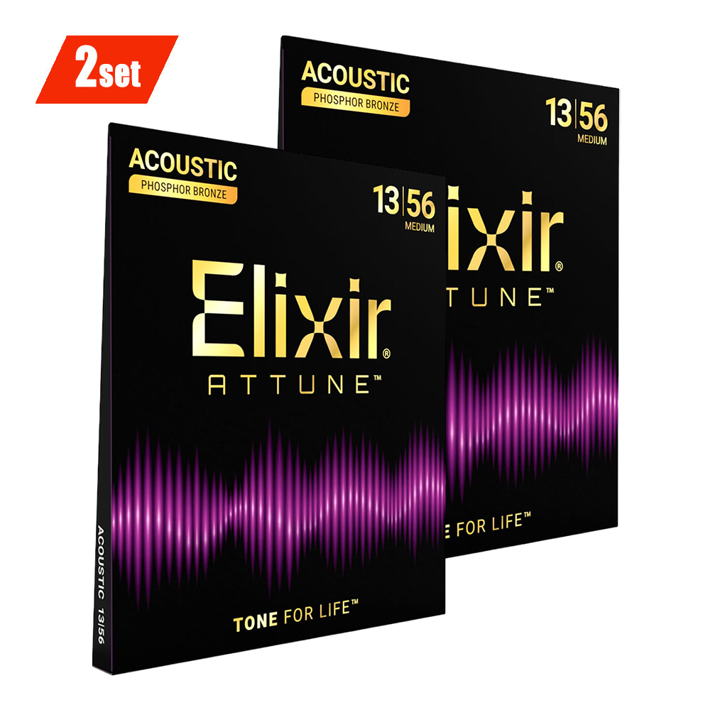 Elixir <br>#21102 ATTUNE Acoustic Phosphor Bronze, Medium 13-56 (2pack)