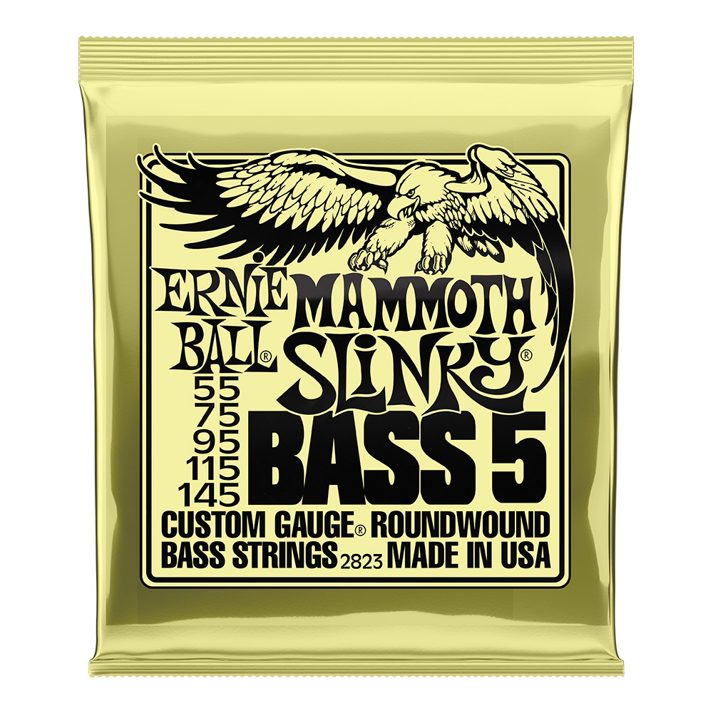 ERNIE BALL <br>#2823 Mammoth Slinky Nickel Wound 5-String Electric Bass Strings 55-145