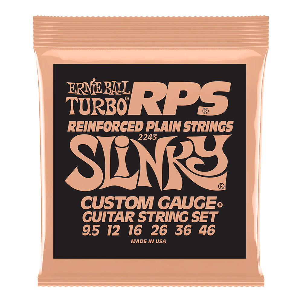 ERNIE BALL <br>#2243 Turbo Slinky RPS Nickel Wound Electric Guitar Strings 9.5-46