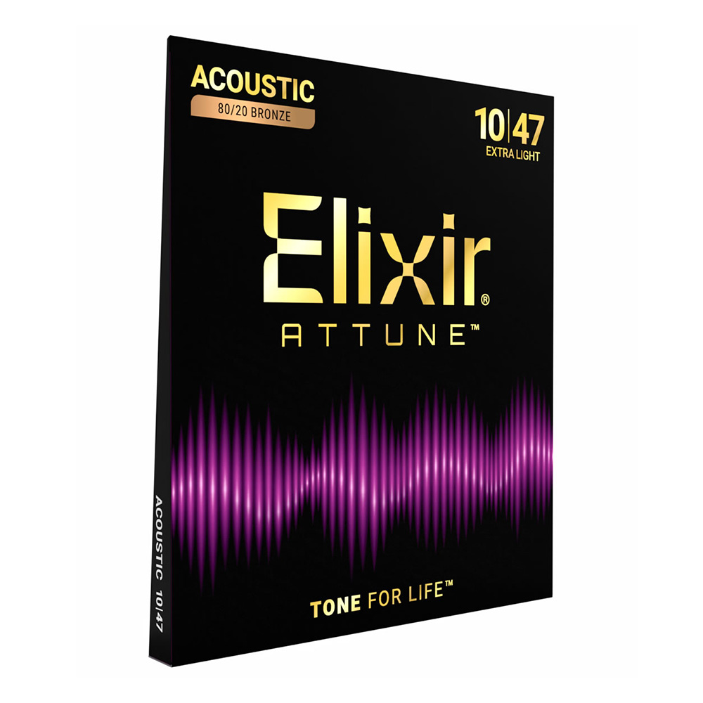 Elixir <br>#23002 ATTUNE Acoustic 80/20 Bronze, Extra Light 10-47