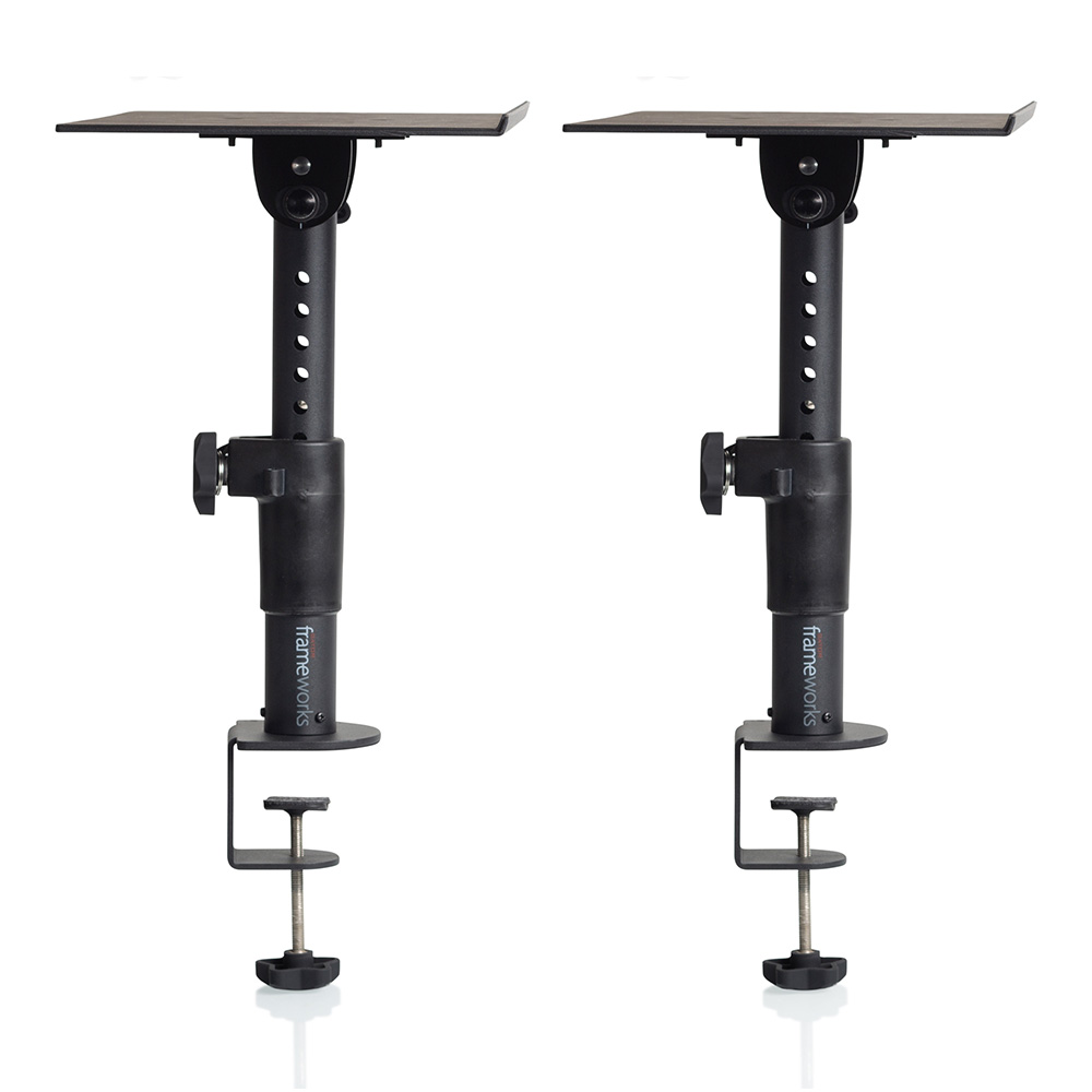 GATOR Frameworks <br>Frameworks Clamp-On Studio Monitor Stand [GFWSPKSTMNDSKCMP]