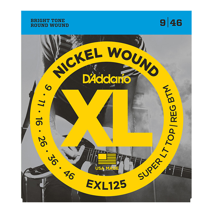 D'Addario <br>EXL125 XL Nickel Round Wound Super Light Top / Regular Bottom 09-46