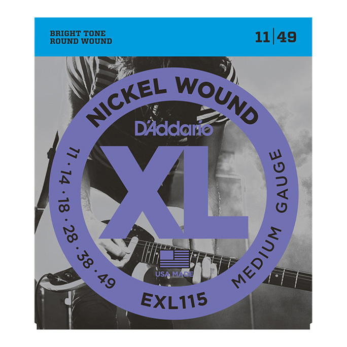 D'Addario <br>EXL115 XL Nickel Round Wound Blues / Jazz Rock 11-49