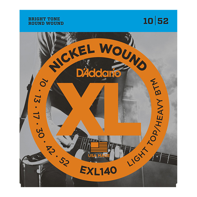 D'Addario <br>EXL140 XL Nickel Round Wound Light Top / Heavy Bottom 10-52