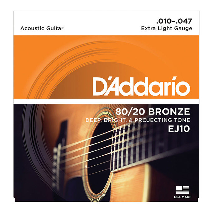 D'Addario <br>EJ10 80/20 Bronze Wound Extra Light 10-47