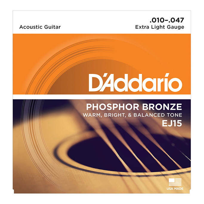 D'Addario <br>EJ15 Phosphor Bronze Wound Extra Light 10-47