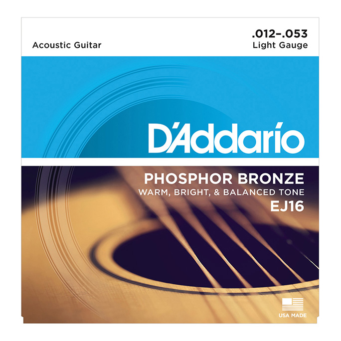 D'Addario <br>EJ16 Phosphor Bronze Wound Light 12-53