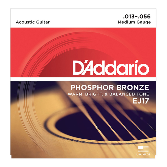 D'Addario <br>EJ17 Phosphor Bronze Wound Medium 13-56