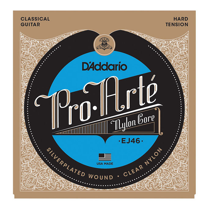 D'Addario <br>EJ46 Pro-Arte Nylon Core Silver / Clear / Hard Tension