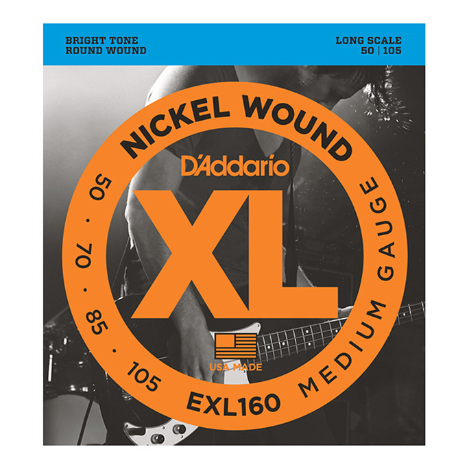 D'Addario <br>EXL160 XL Nickel Round Wound Long Scale 50-105