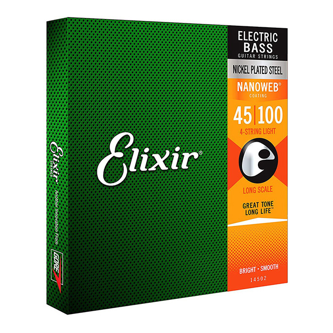 Elixir <br>NANOWEB #14052 NICKEL Long Scale 45-100