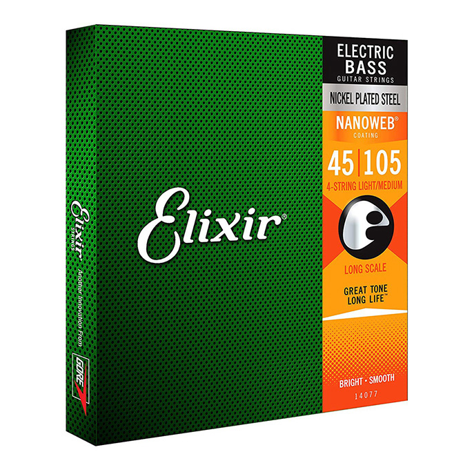 Elixir <br>NANOWEB #14077 NICKEL Long Scale 45-105