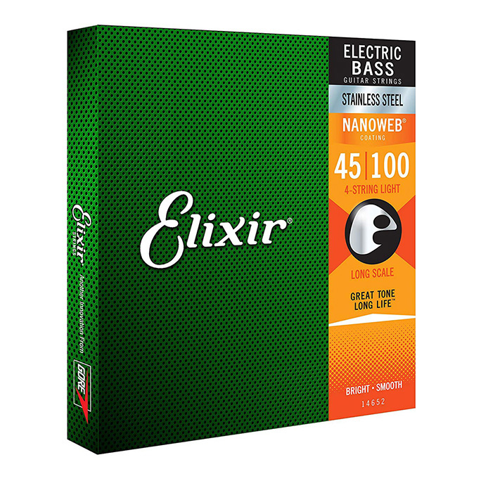 Elixir <br>NANOWEB #14652 STAINLESS Long Scale 45-100