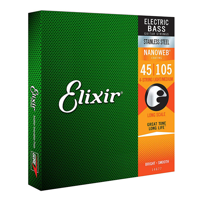 Elixir <br>NANOWEB #14677 STAINLESS Long Scale 45-105