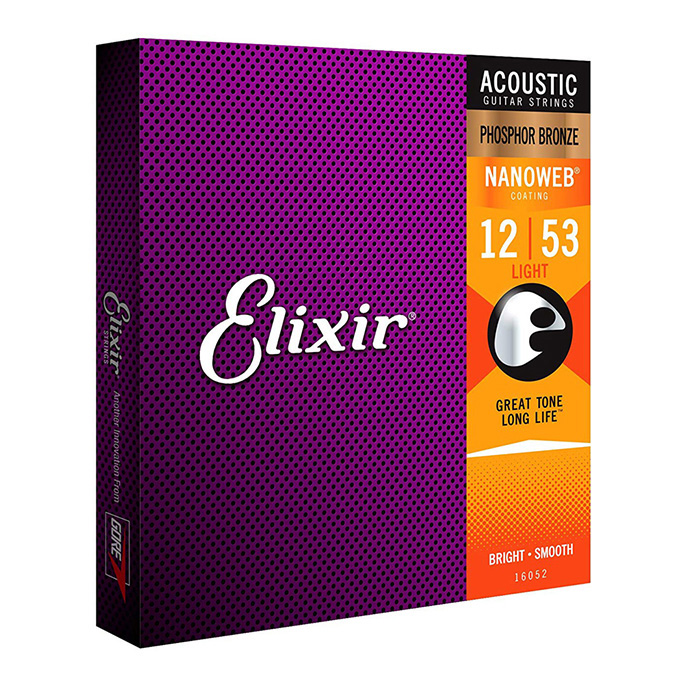 Elixir <br>NANOWEB #16052 PHOSPHER BRONZE Light 12-53