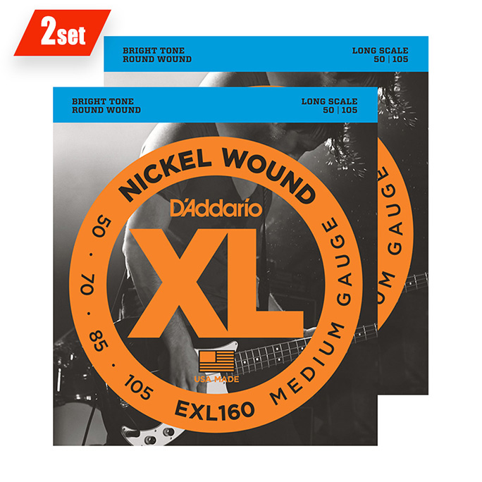 D'Addario <br>EXL160 XL Nickel Round Wound Twin Packs Long Scale 50-105 2set