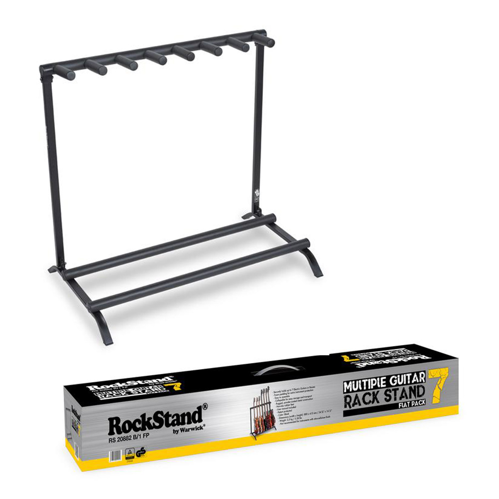 RockStand by Warwick <br>Multiple Guitar Rack Stand - for 7 Electric Guitars Basses, Flat Pack [RS 20882 B/1 FP]