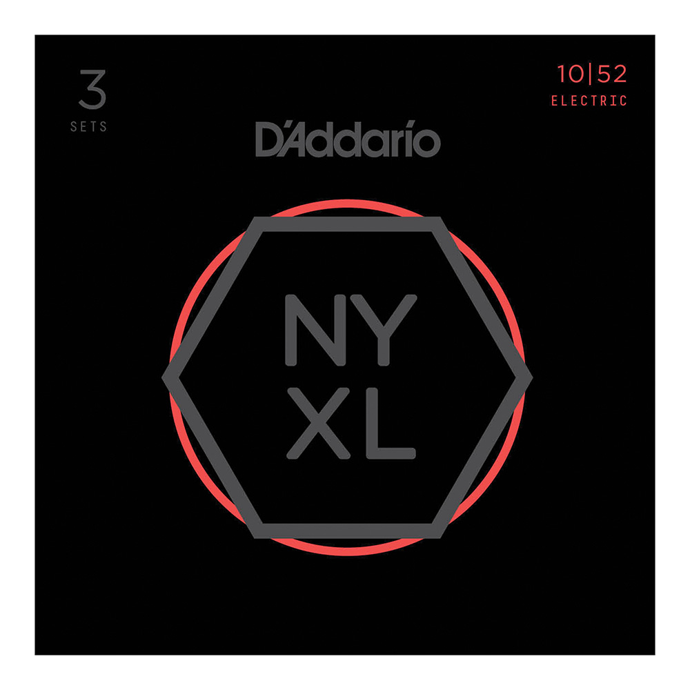 D'Addario <br>NYXL1052-3P [NYXL Nickel Wound, Light Top/Heavy Bottom 10-52][3set]
