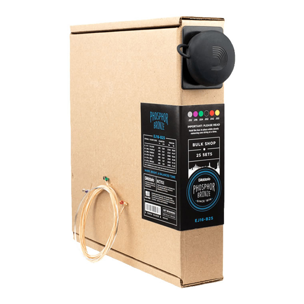 D'Addario EJ16-B25 Phosphor Bronze Light 12-53 [BULK SHOP  25セット]｜ミュージックランドKEY