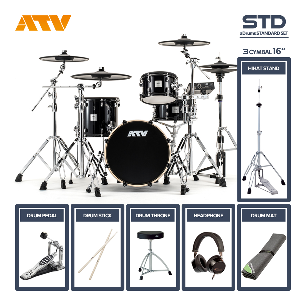 ATV <br>aDrums artist STANDARD SET [ADA-STDSET] 3Cymbal シングルフルオプションセット