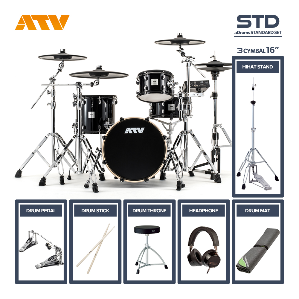 ATV <br>aDrums artist STANDARD SET [ADA-STDSET] 3Cymbal ツインフルオプションセット
