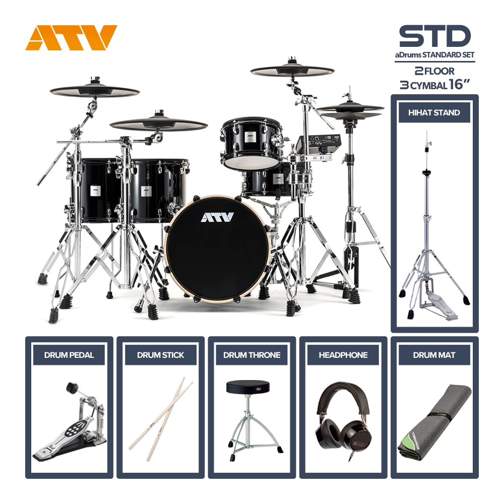 ATV <br>aDrums artist STANDARD SET [ADA-STDSET] 2Floor 3Cymbal シングルフルオプションセット