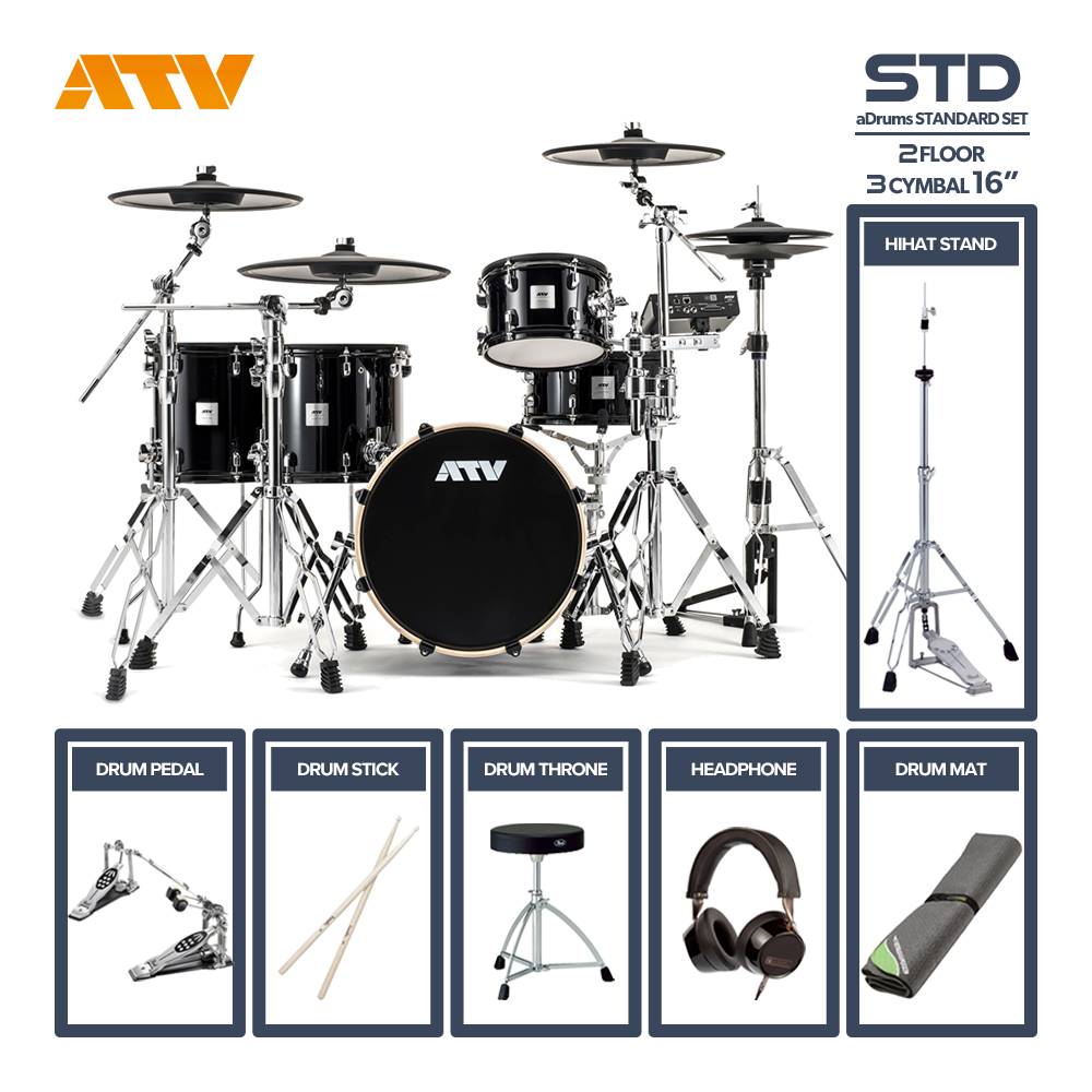 ATV <br>aDrums artist STANDARD SET [ADA-STDSET] 2Floor 3Cymbal ツインフルオプションセット