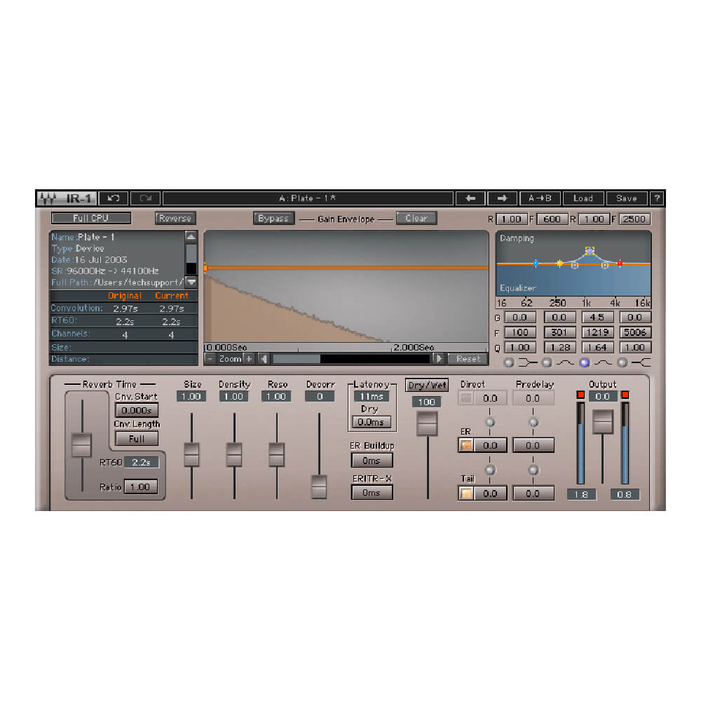 WAVES <br>IR1 Convolution Reverb