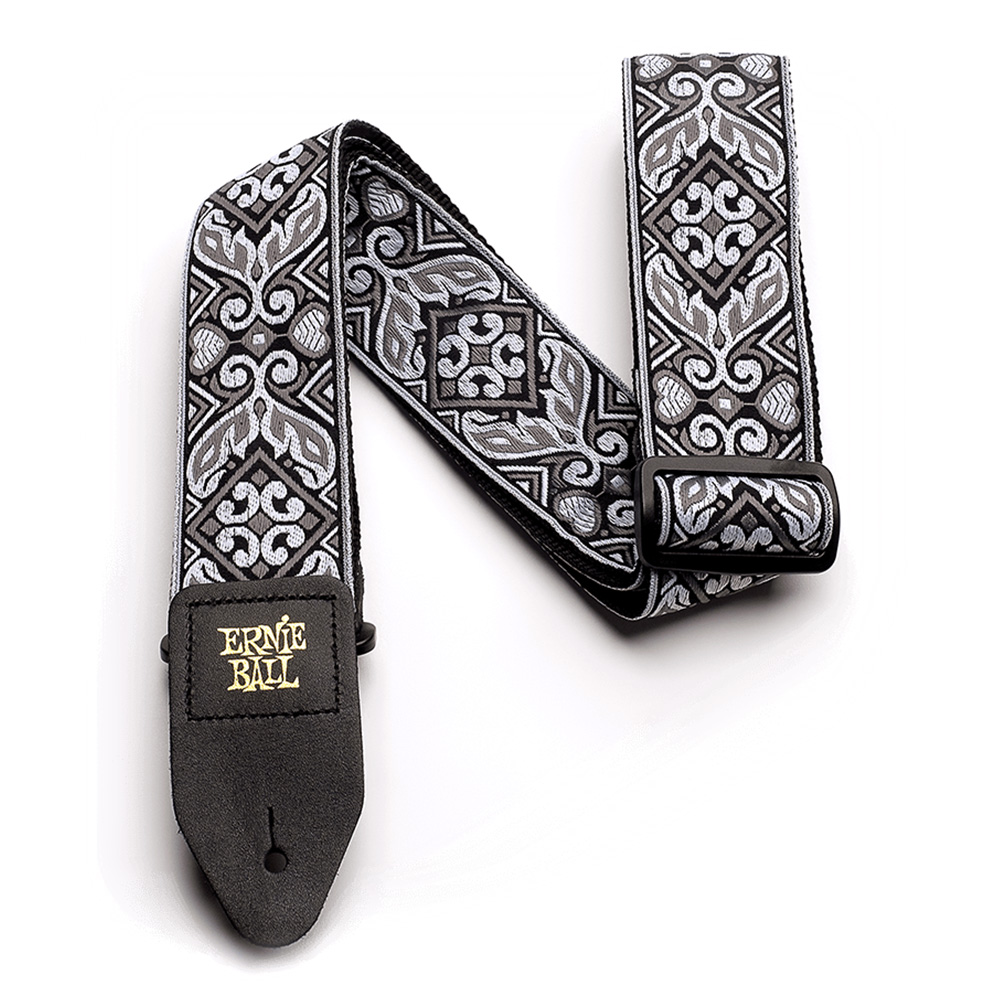 ERNIE BALL <br>#4166 Tribal Silver Jacquard Strap