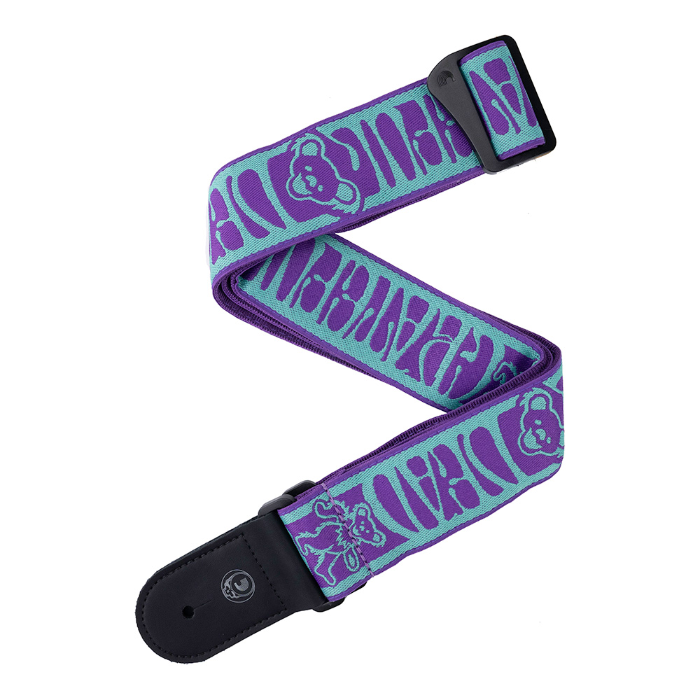 D'Addario <br>Grateful Dead Woven Strap Dancing Bears, Teal/Purple [50GD03]