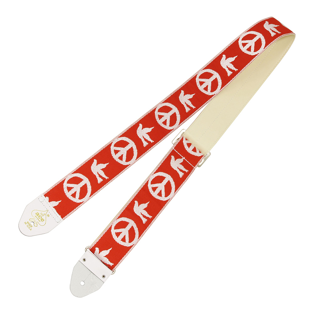 D'Andrea <br>Ace Guitar Straps ACE-6 Red -Peace Dove-